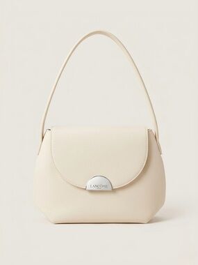 Lancôme Cream Shoulder Bag with Silver Logo Plaque Limited Edition Promo Gift